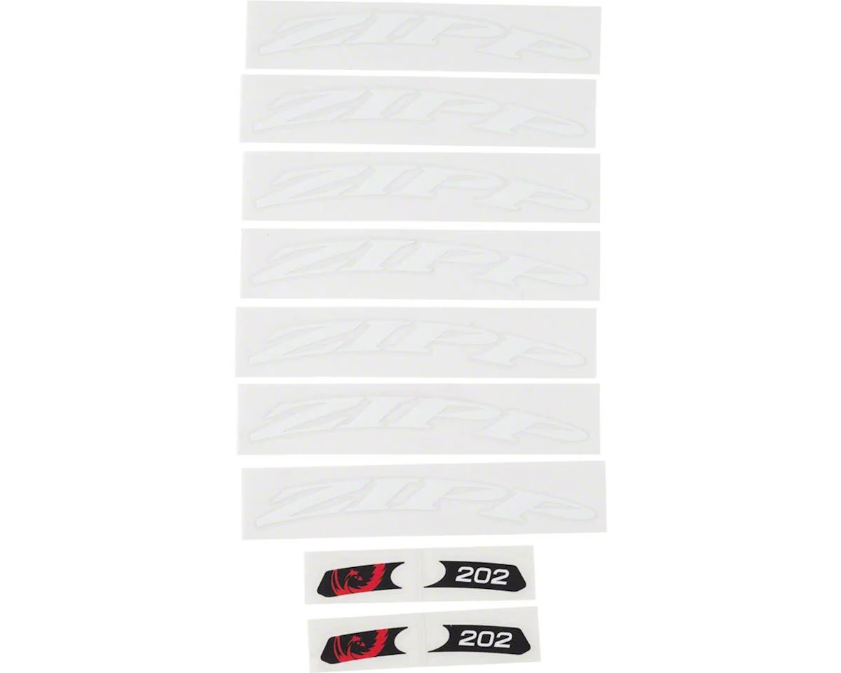 Zipp Decal Set (202 Matte White Logo) (Complete for One Wheel)